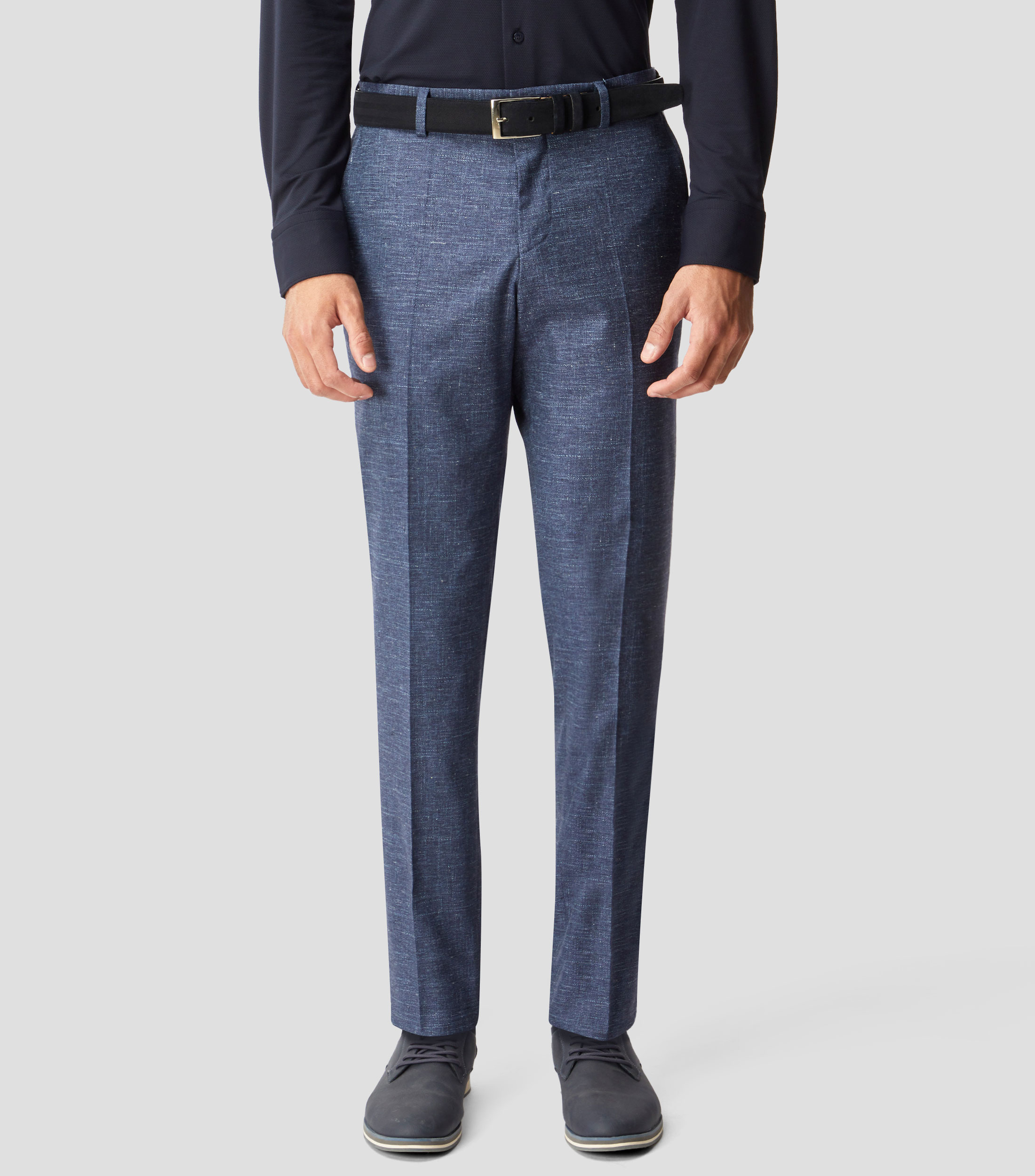 Pantalón slim fit de tejido elástico estampado Hombre